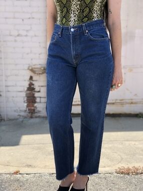 Levi's Dark Blue Straight Leg High-Rise Jeans